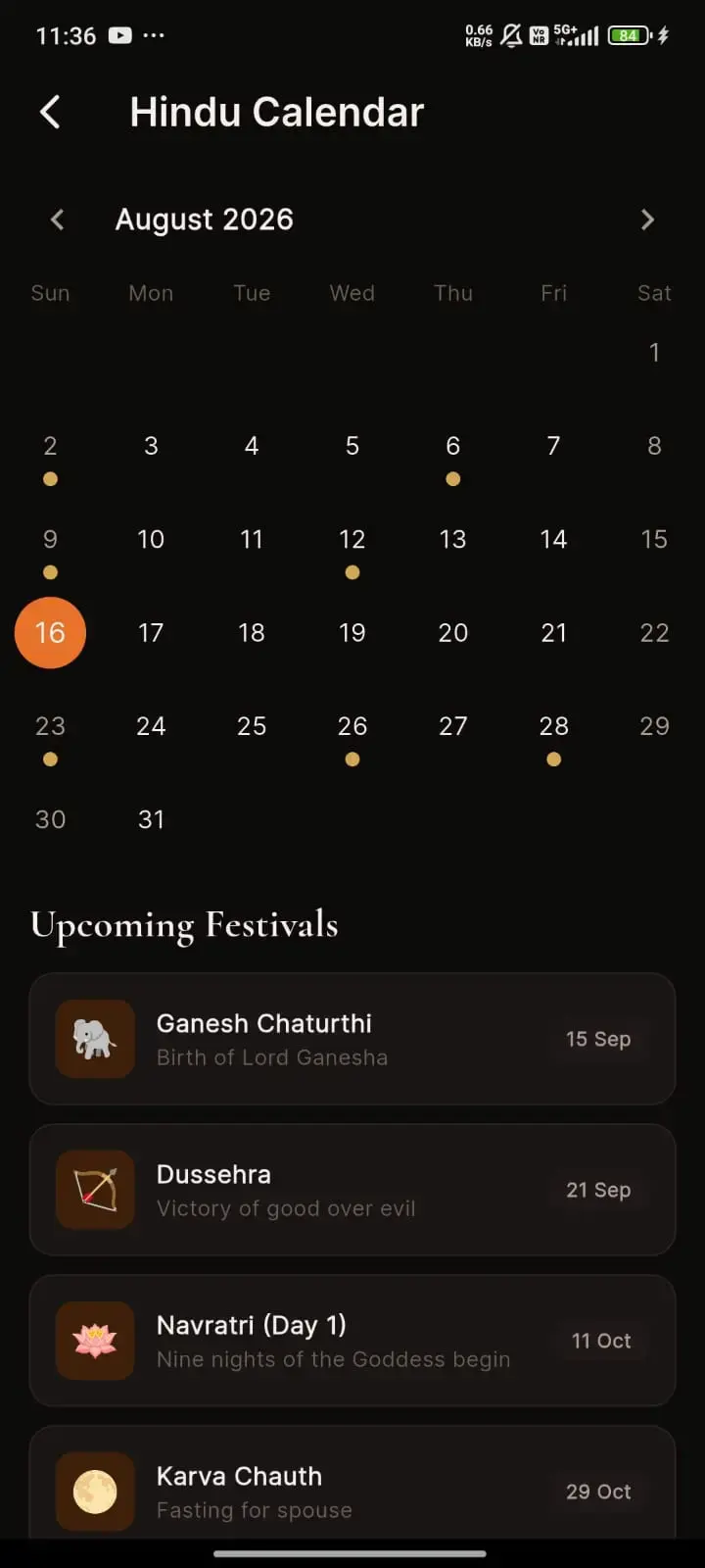 SarvamAstro — Vedic astrology platform app screen